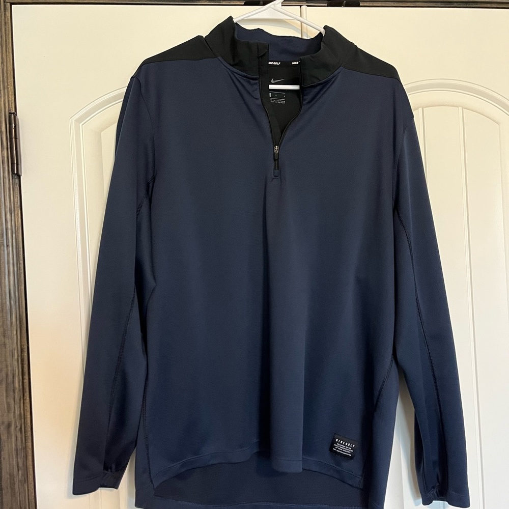 Nike 1/4 Dri-Fit Pullover (Black and Blue)